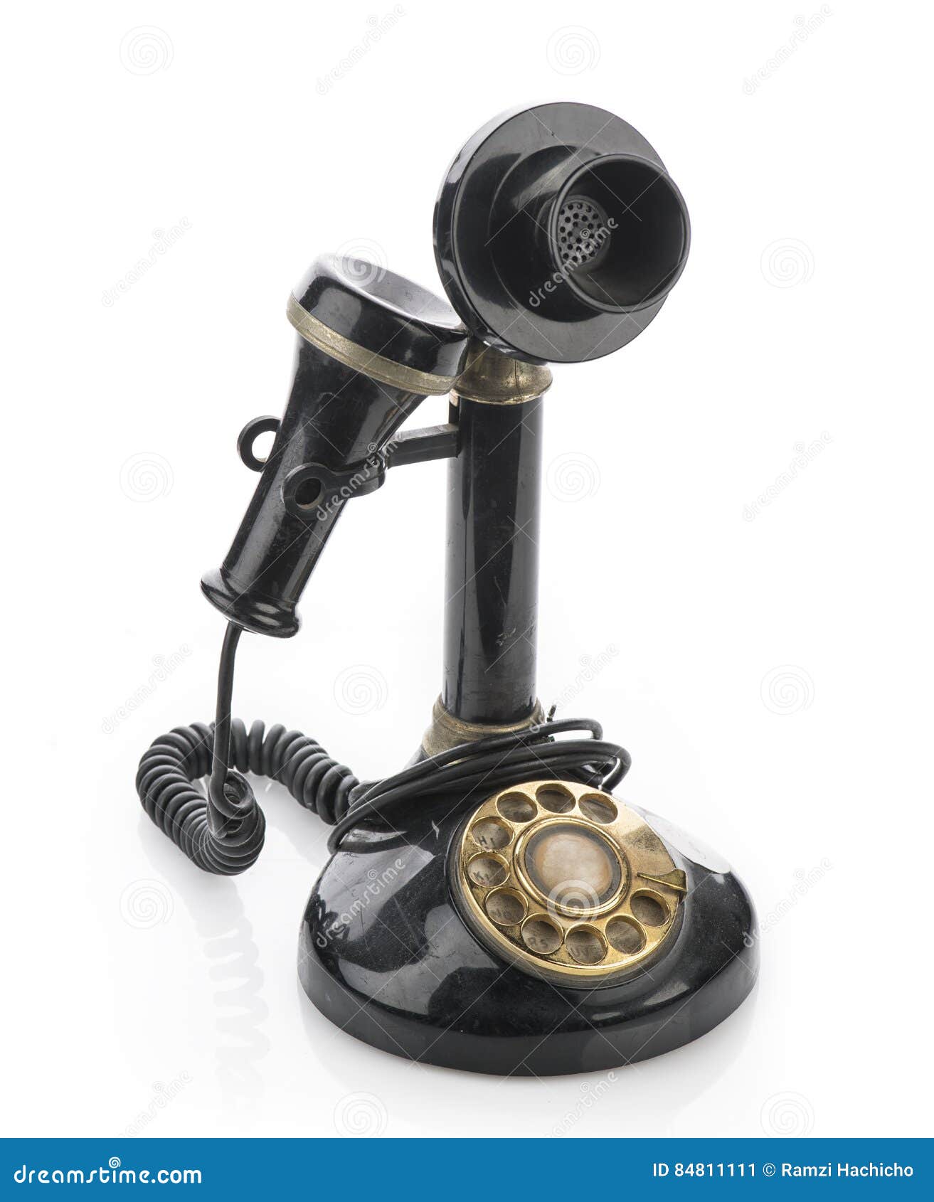 Antique Candlestick Telephone Stock Image Image of history, handset