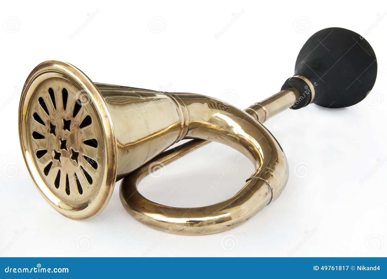Antique car horn stock image. Image of brass, white, horn 49761817