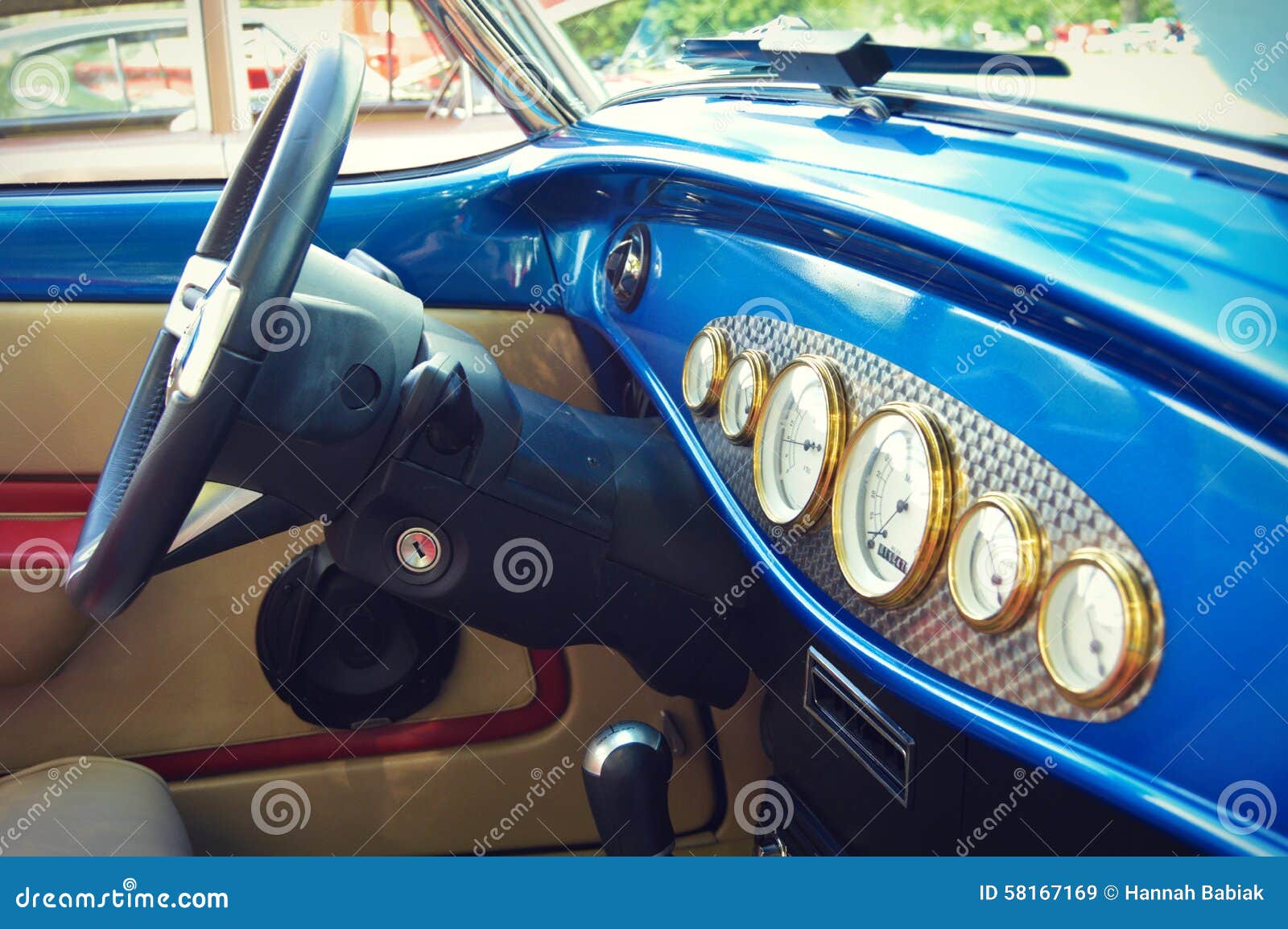 Interior Antique Car Stock Image Image Of Circle Wheel