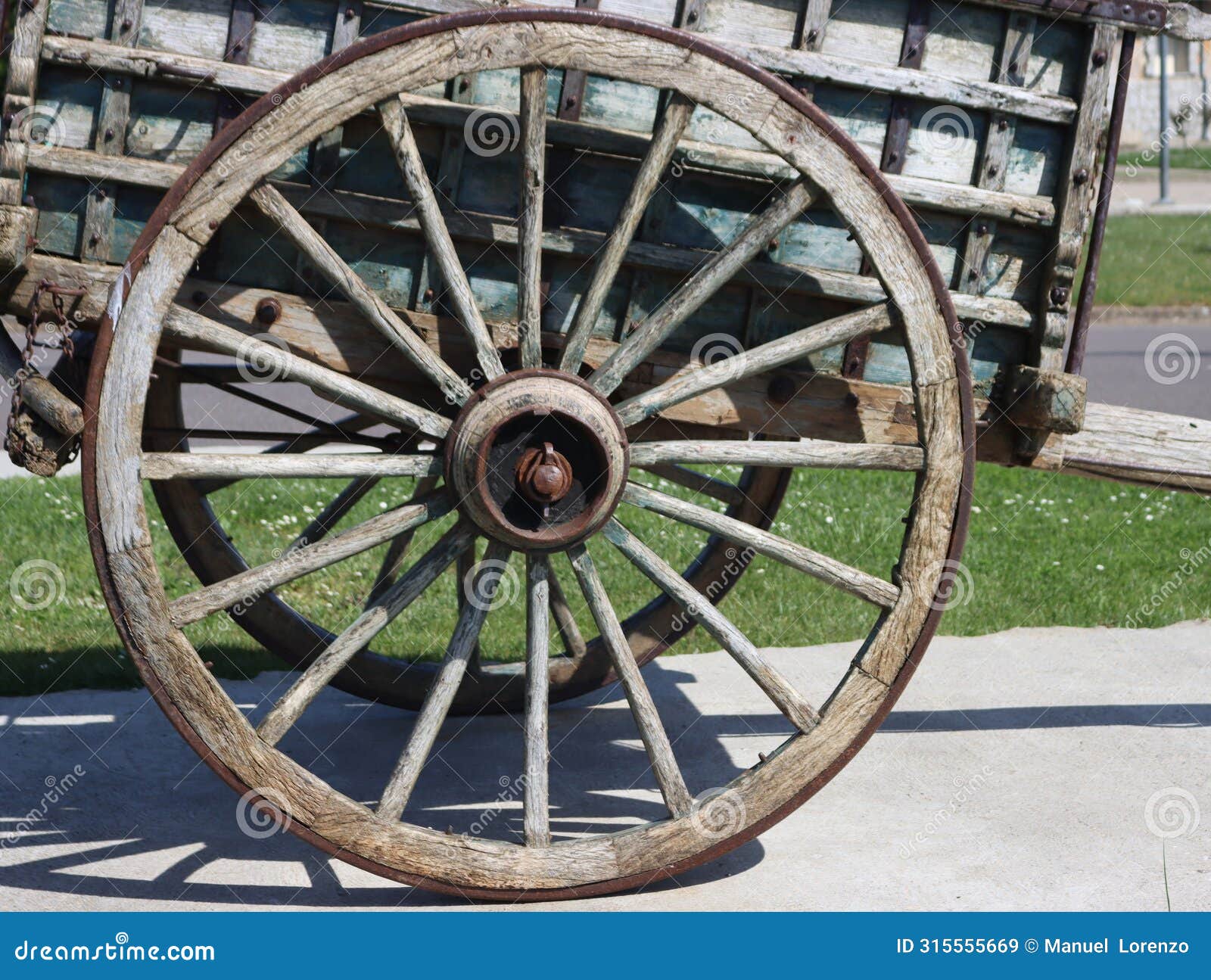 antique cart pulled by animals battered eroded wood