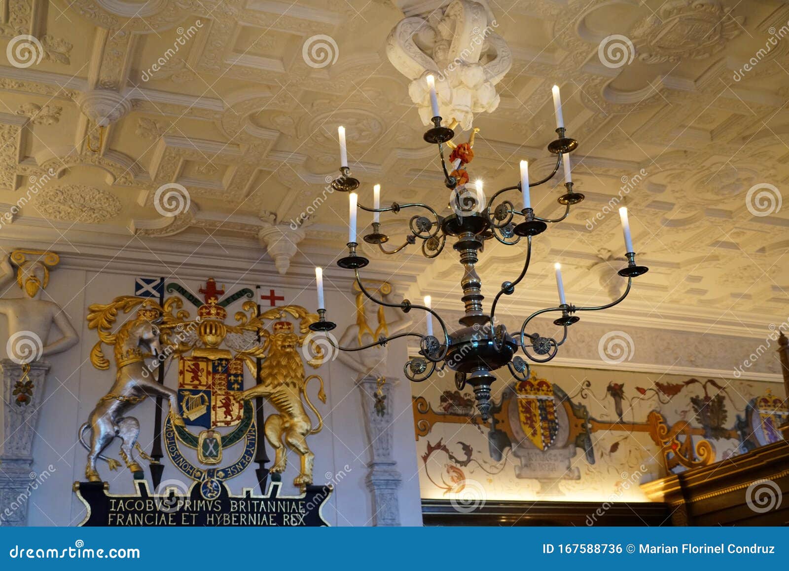 Antique Chandelier at Edinburgh Castle Stock Photo Image of style