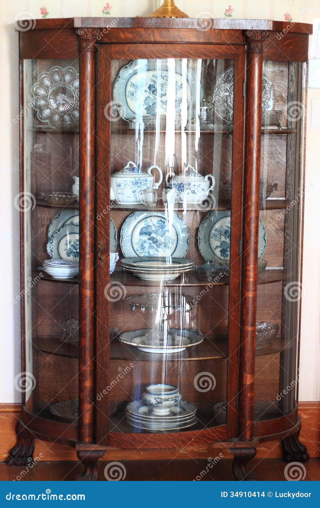 Antique China Cabinet Stock Photo Image Of Fine Hardwood 34910414