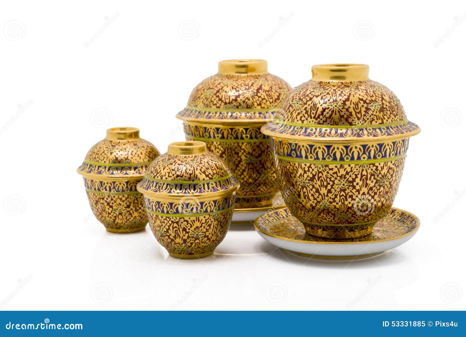 Antique Chinese Tea Bowl Set Stock Image Image of herb, background