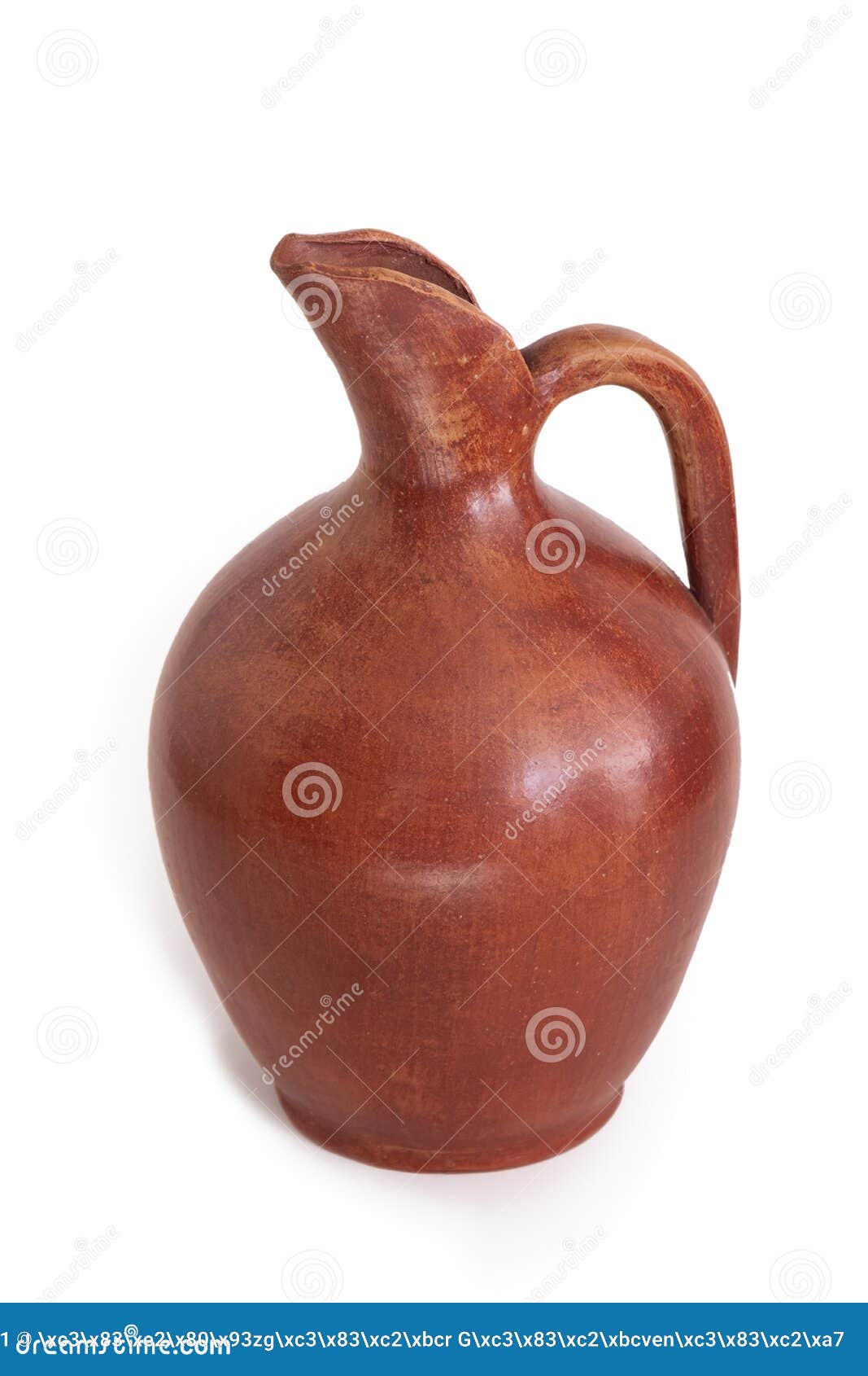 Antique Clay Pitcher Isolated on White Background Stock Image Image