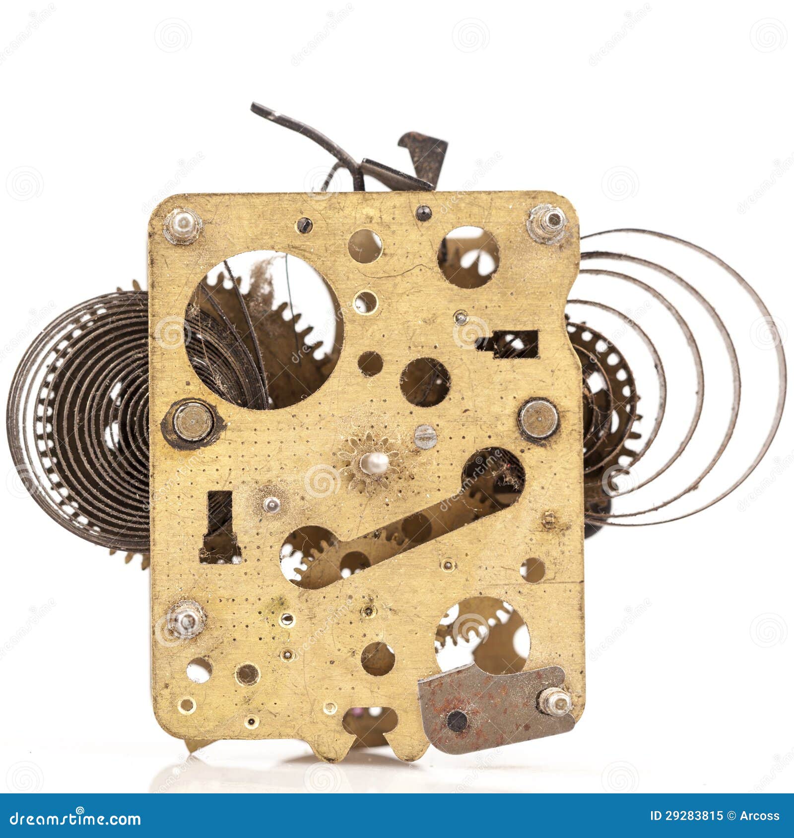 Antique clock gears stock image. Image of brass, closeup 29283815