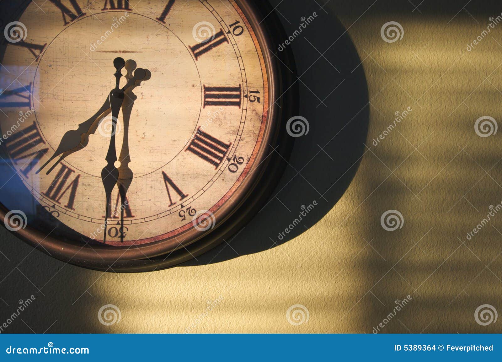 Antique Clock on Wall stock photo. Image of urgent, interior 5389364
