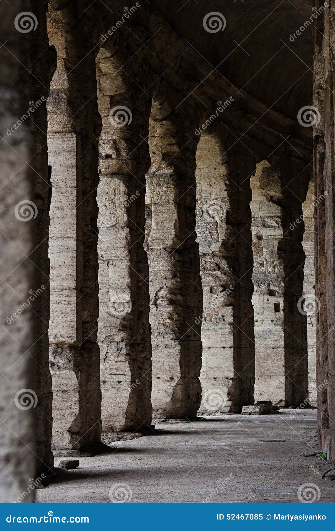 antique columns of theatre marcello, rome