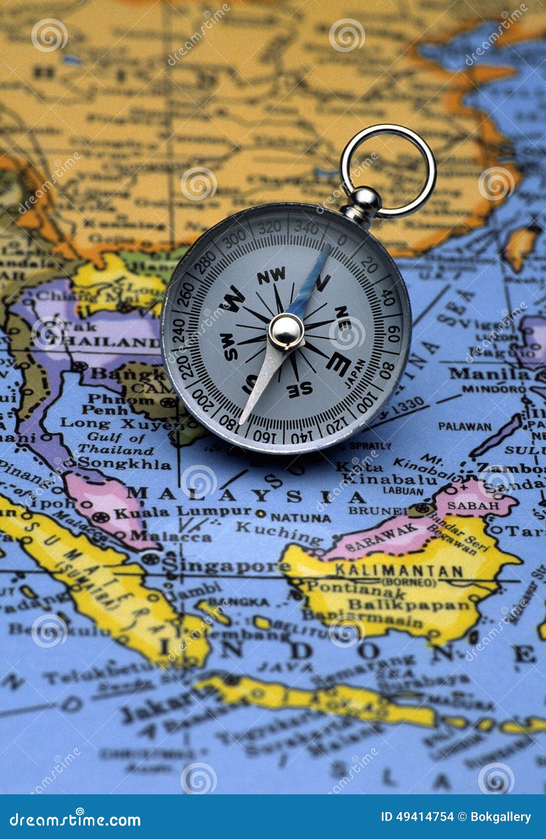 Asia Map With Compass