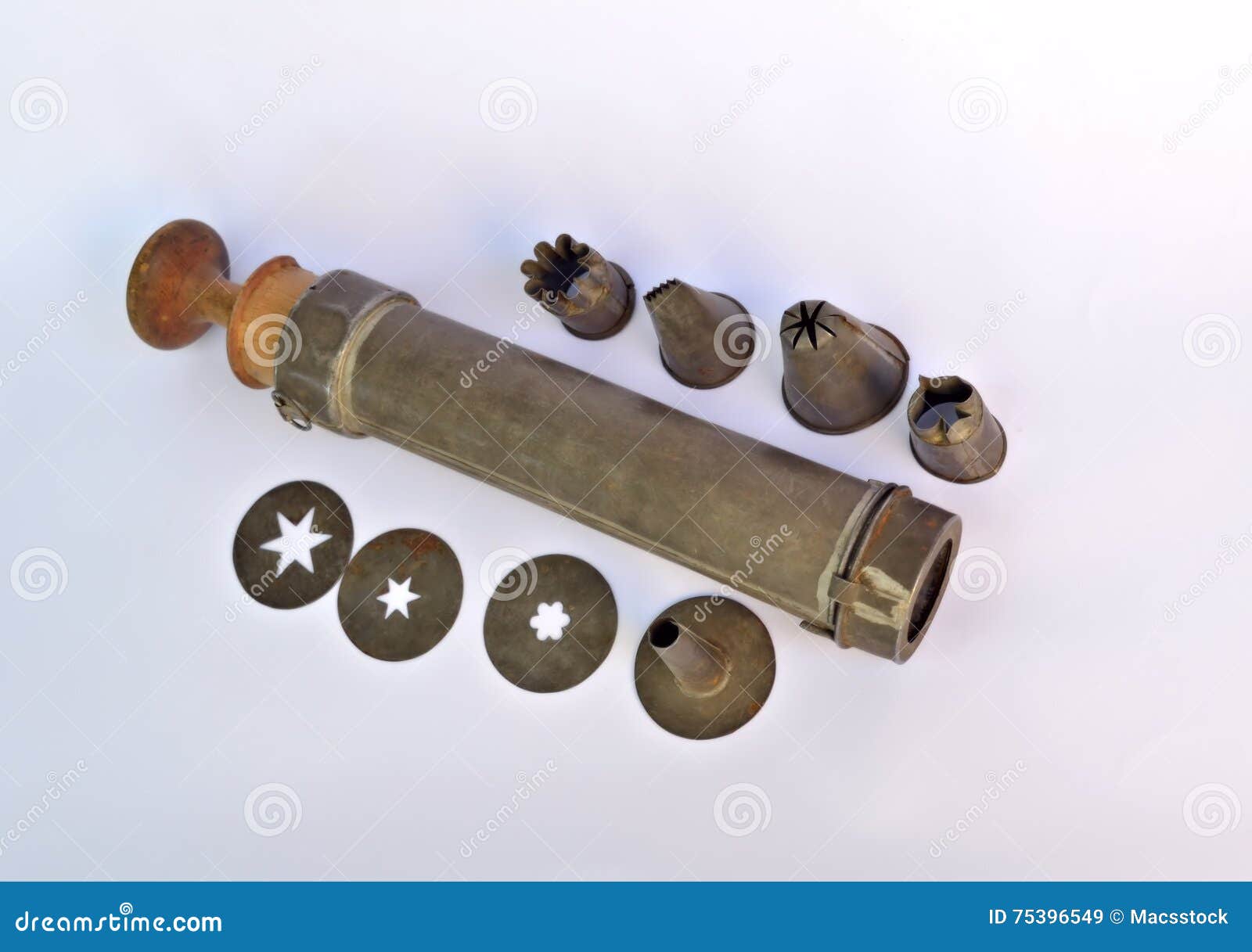 Antique Cookie Press and Piping Tool Stock Image Image of plain