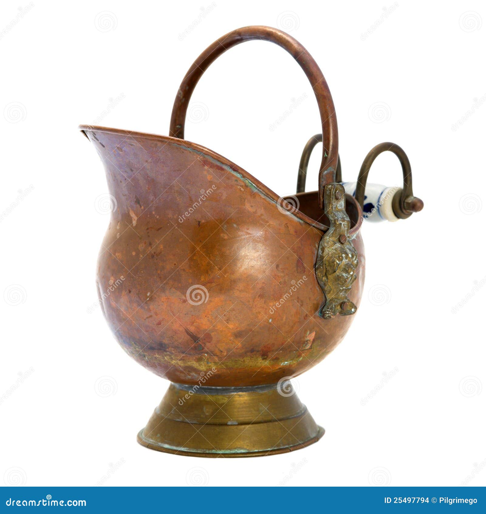Antique Copper Chamberpot RoyaltyFree Stock Photo