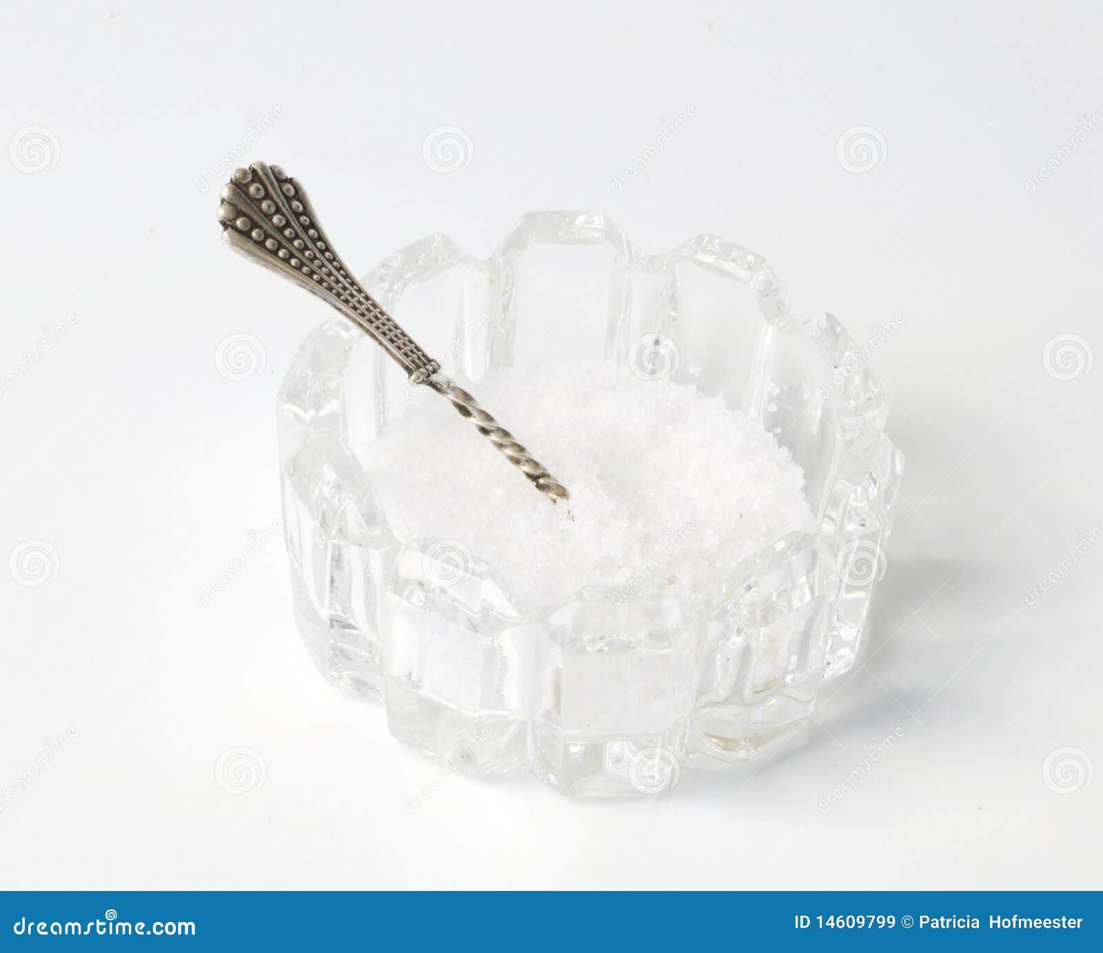 Antique Crystal Salt Bowl with Spoon Stock Image Image of closeup
