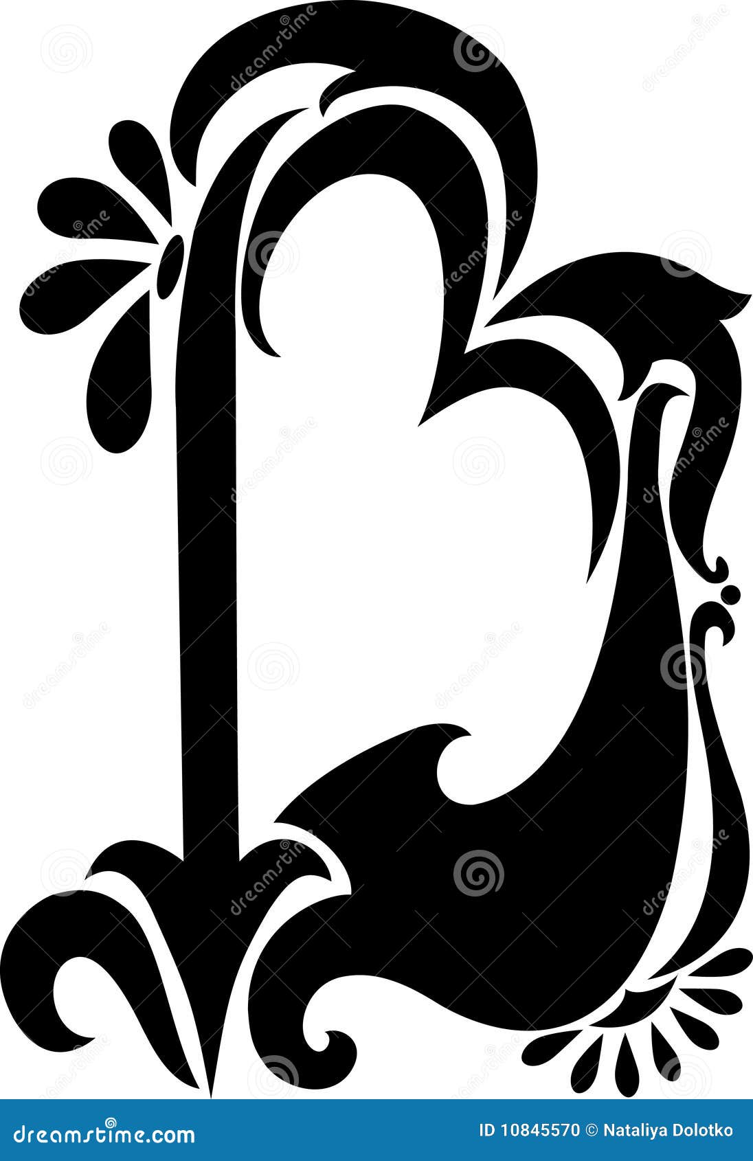 Antique Curl Letter D Vector Illustration | CartoonDealer.com #10845574