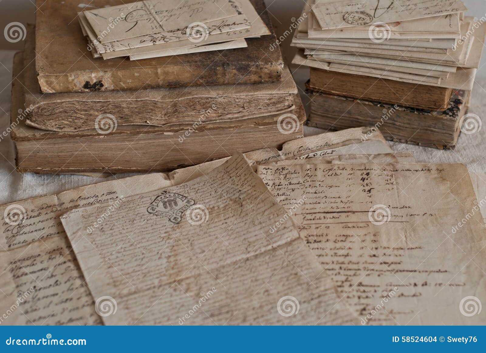 Antique documents stock photo. Image of calligraphy, manuscript 58524604