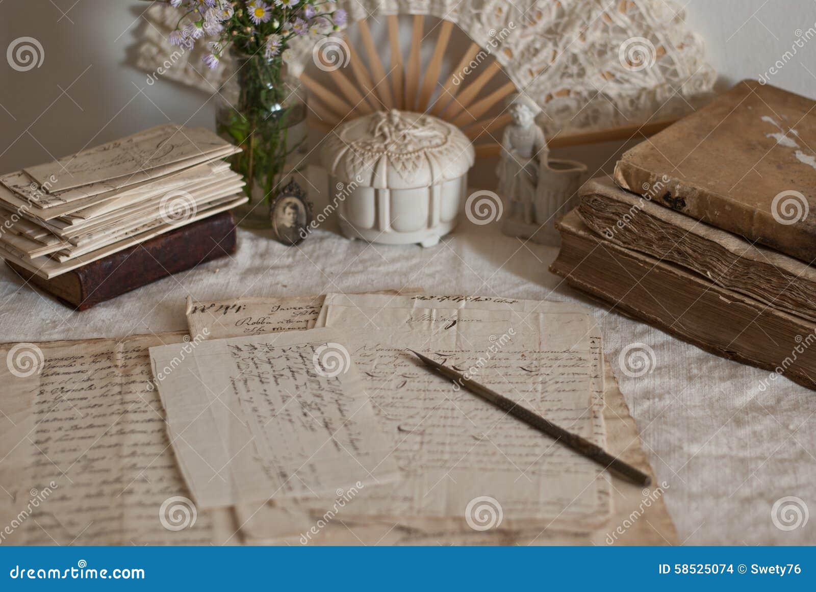 Antique documents stock photo. Image of glass, manuscript 58525074