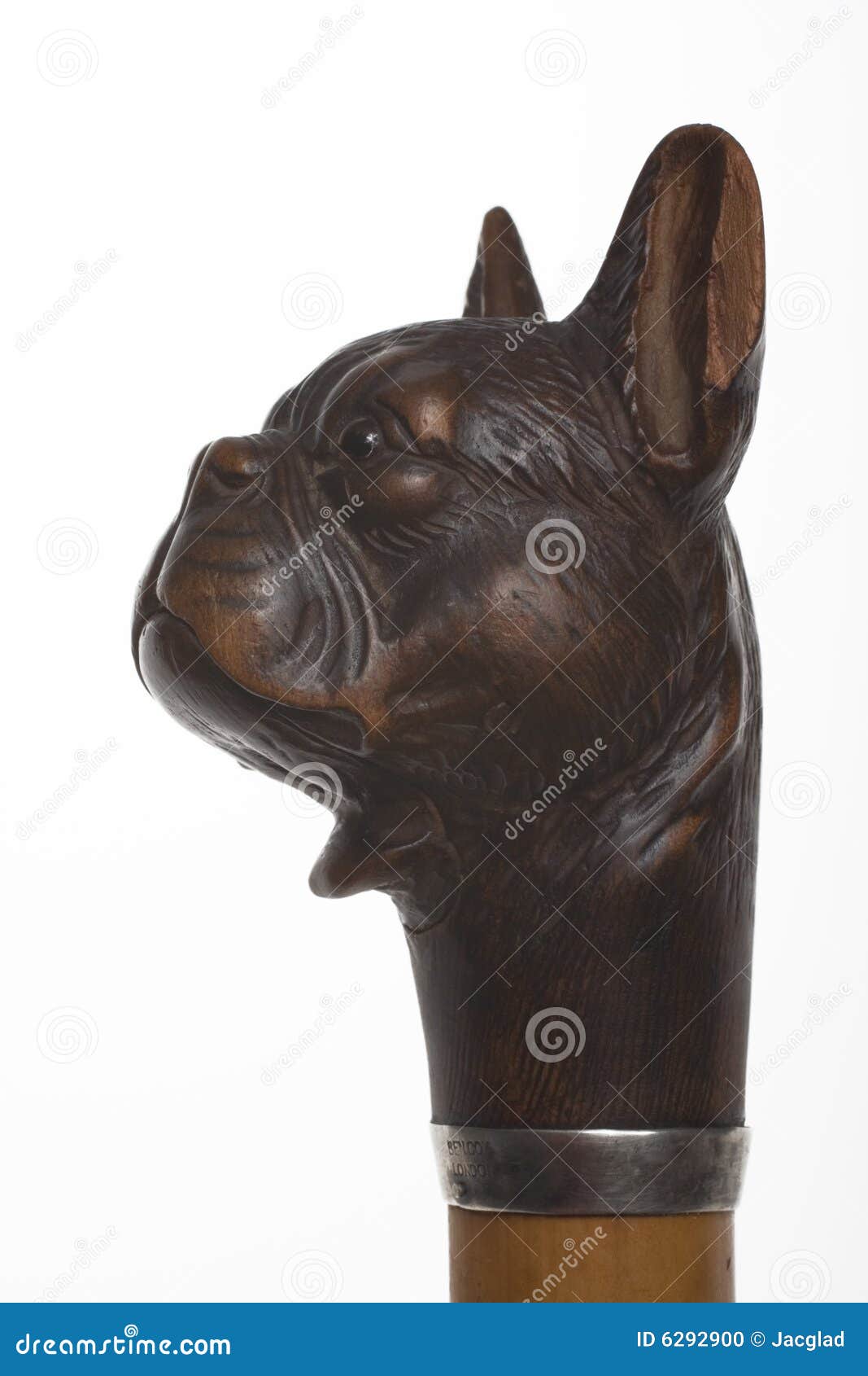 Antique dog head sculpture stock photo. Image of handle 6292900