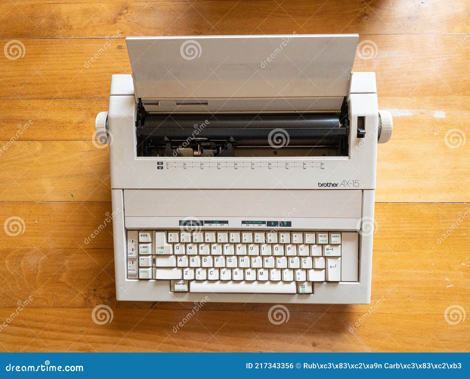 Antique Electronic Typewriter on a Wood Desk Editorial Photo Image of