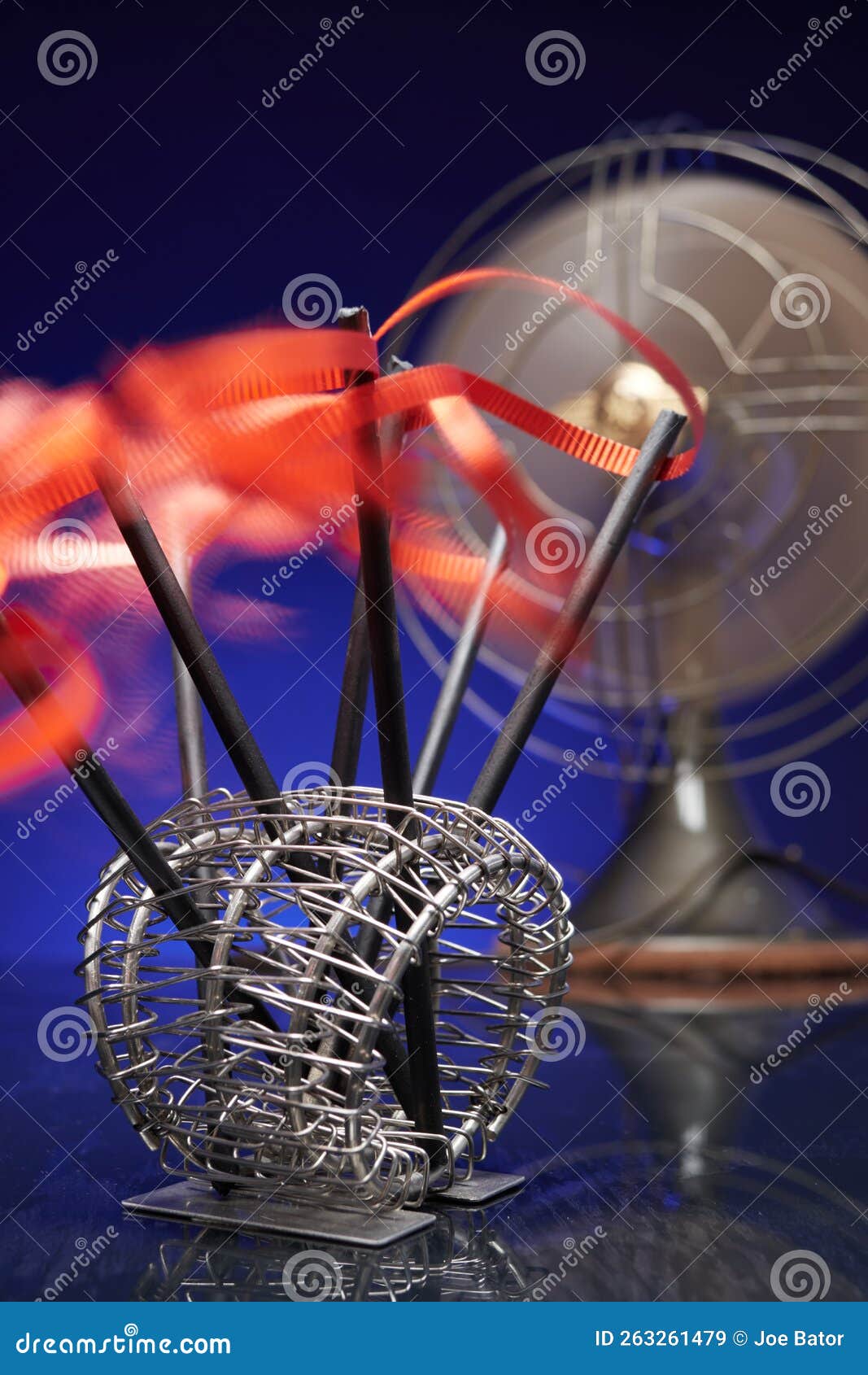 Antique Fan Blowing Red Ribbons Stock Image Image of blowing, force