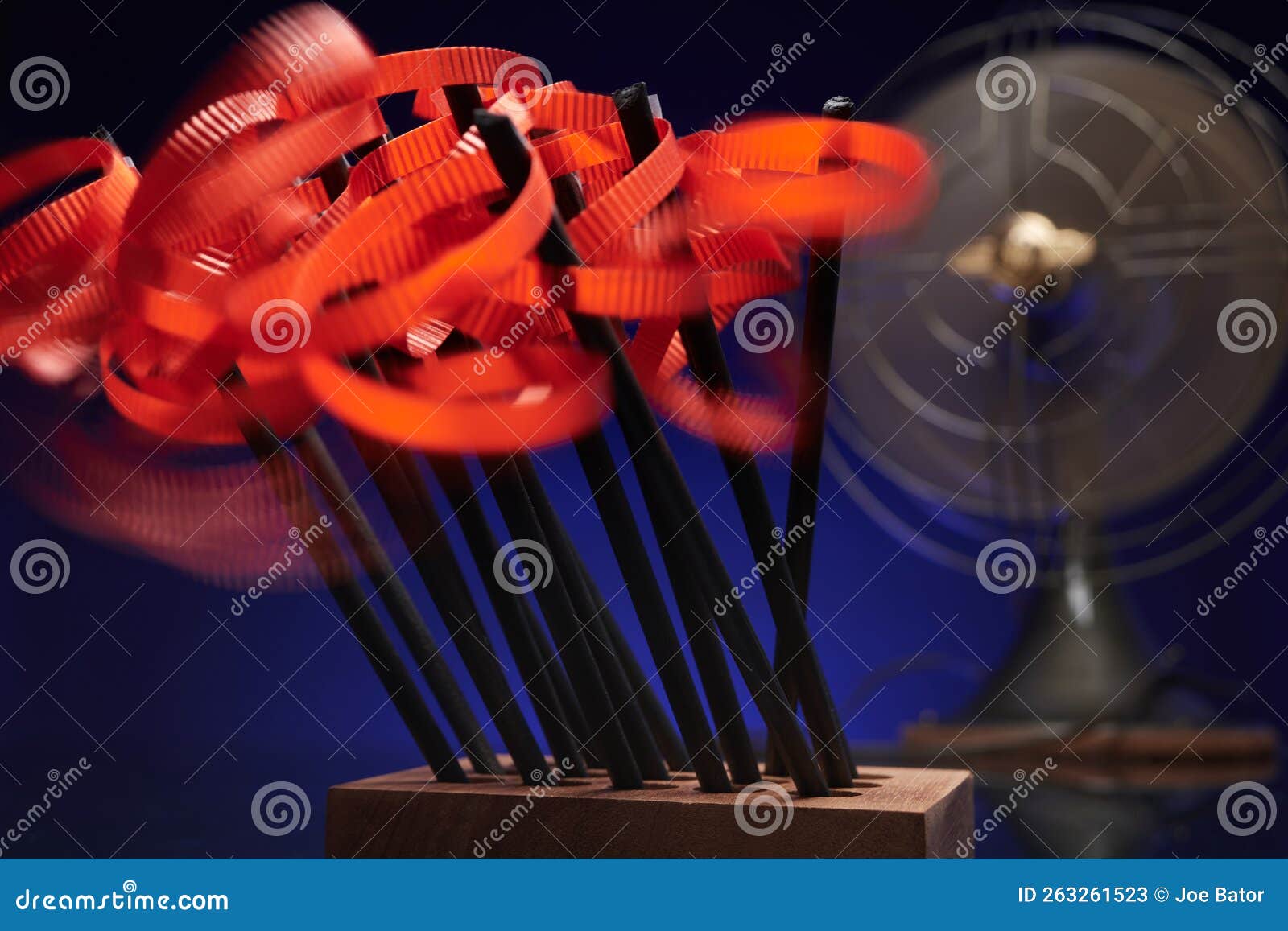 Antique Fan Blowing Red Ribbons Stock Image Image of blowing, power