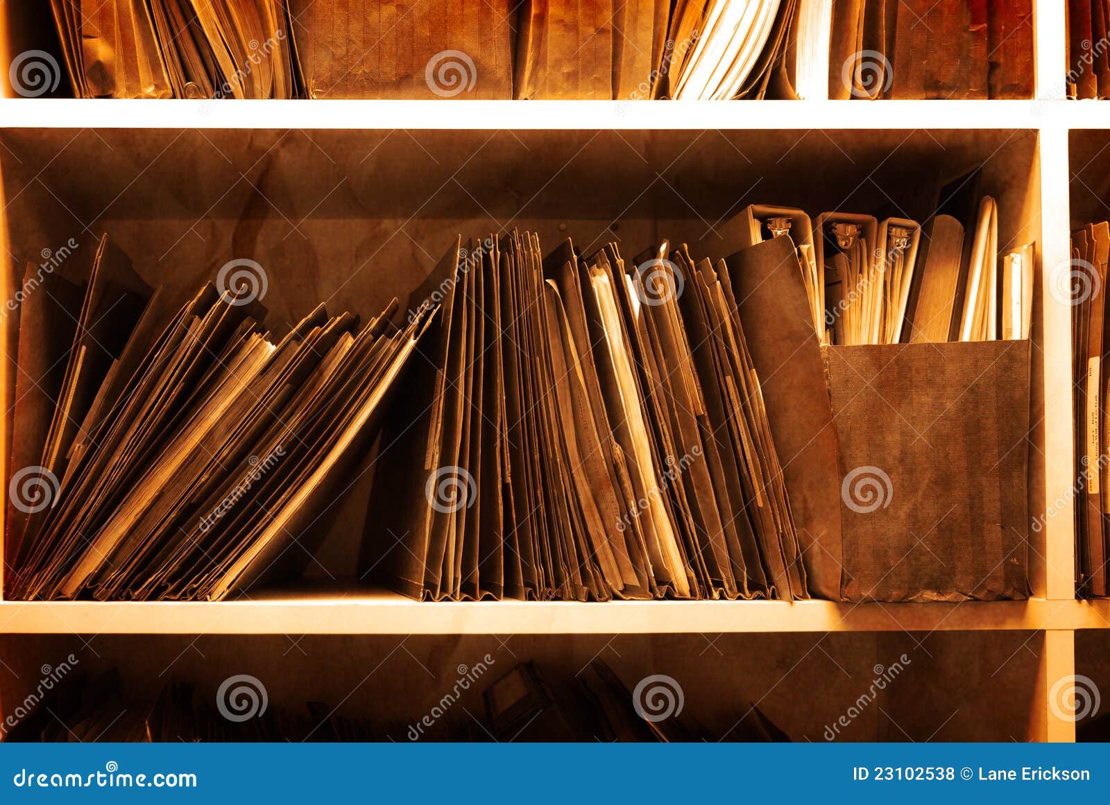Antique File Folders on Shelf Stock Photo Image of blue, files 23102538