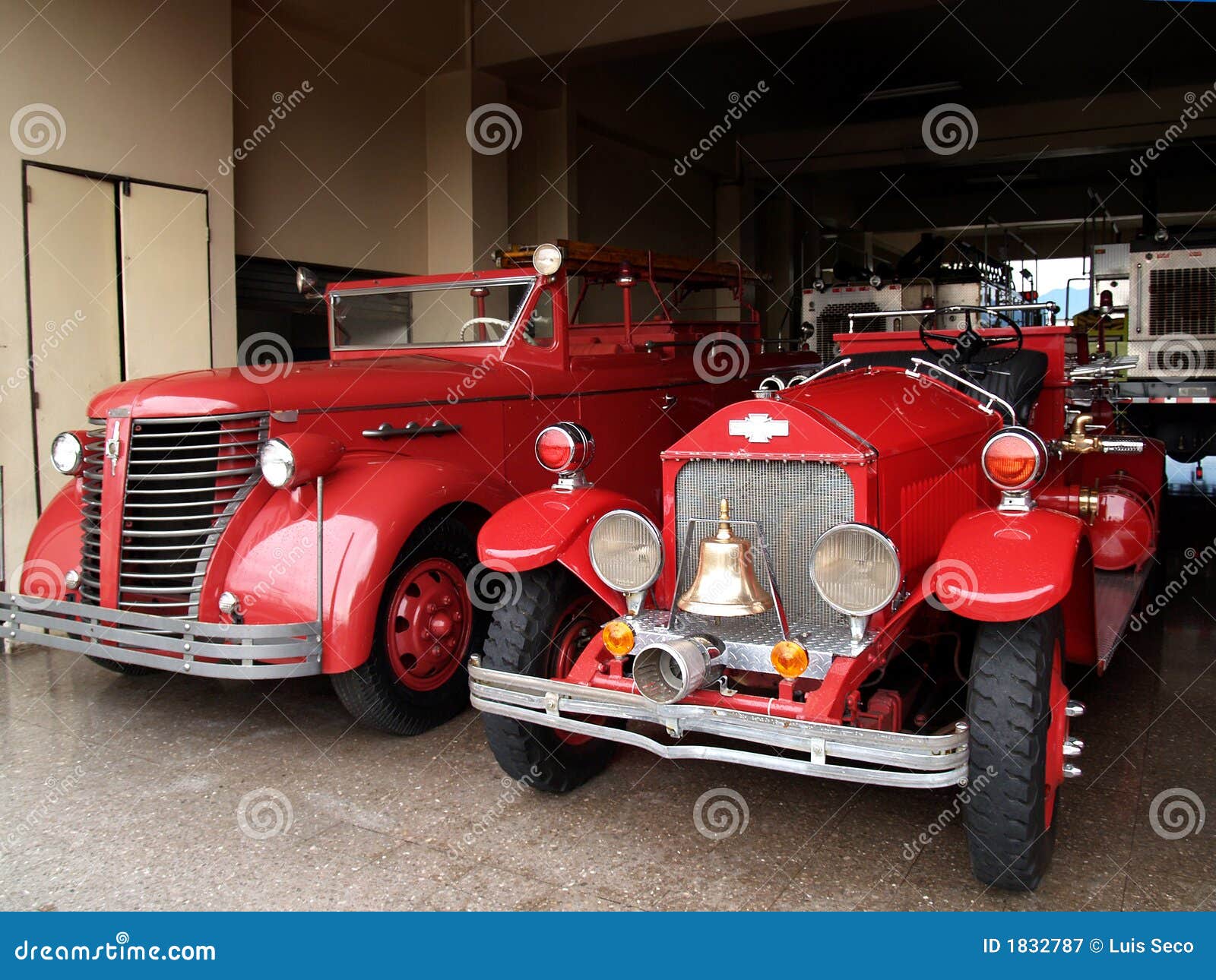Antique firefighters truck stock image. Image of fighters - 1832787