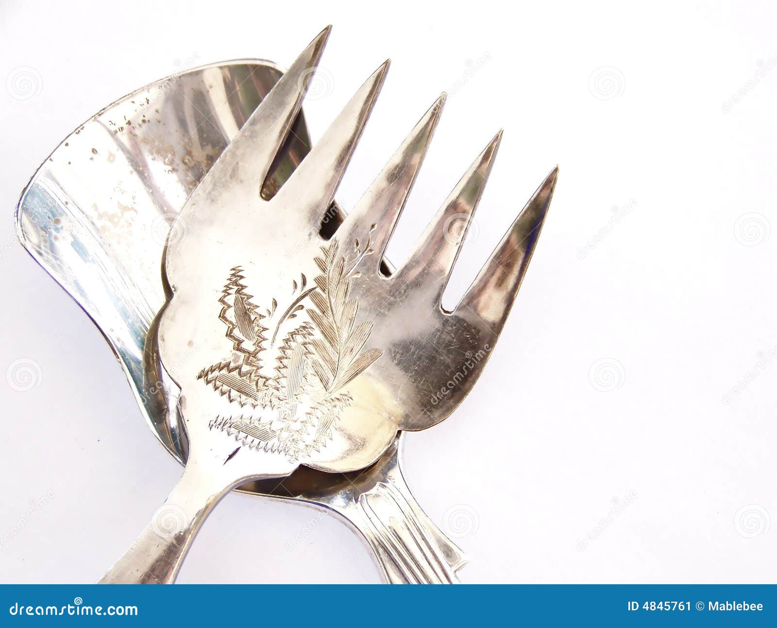 Antique Fork and Antique Spoon Stock Image Image of sugar, metal 4845761