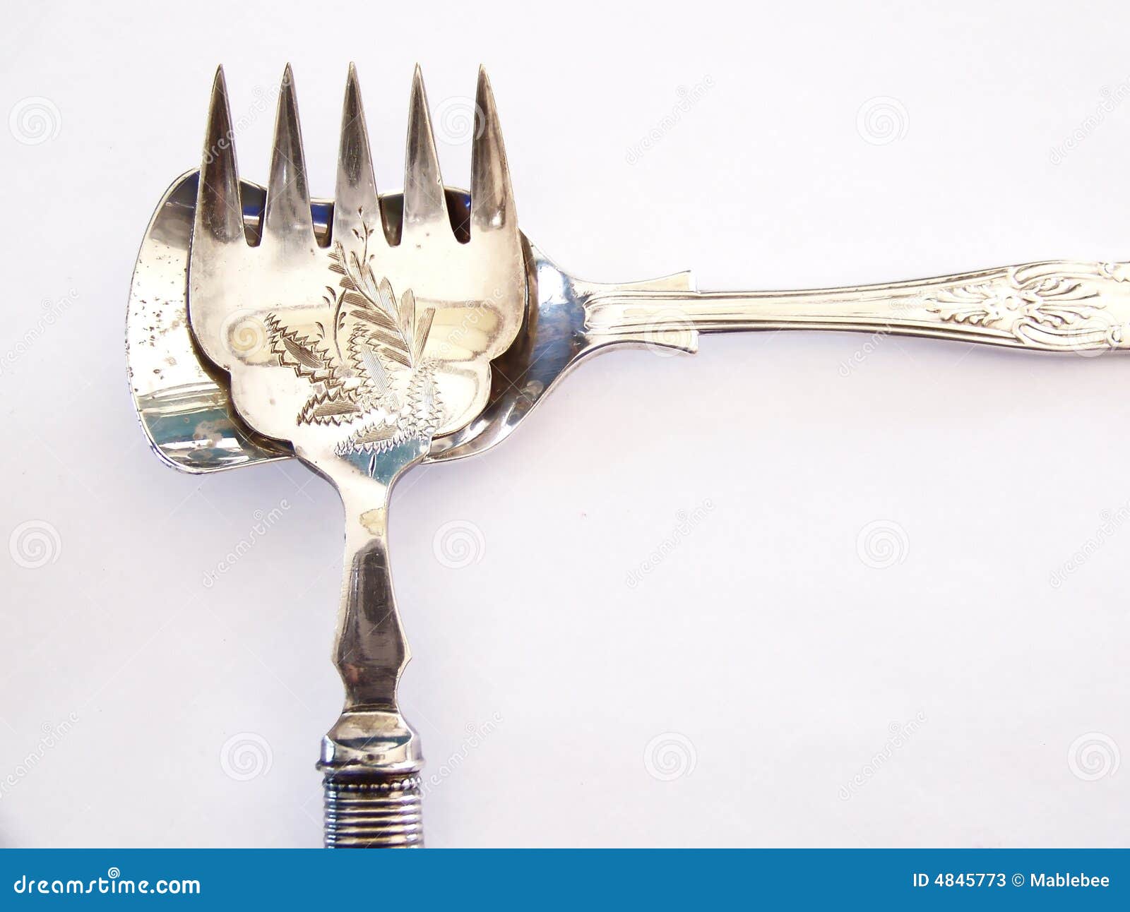 Antique Fork and Antique Sugar Spoon Stock Image Image of pickle