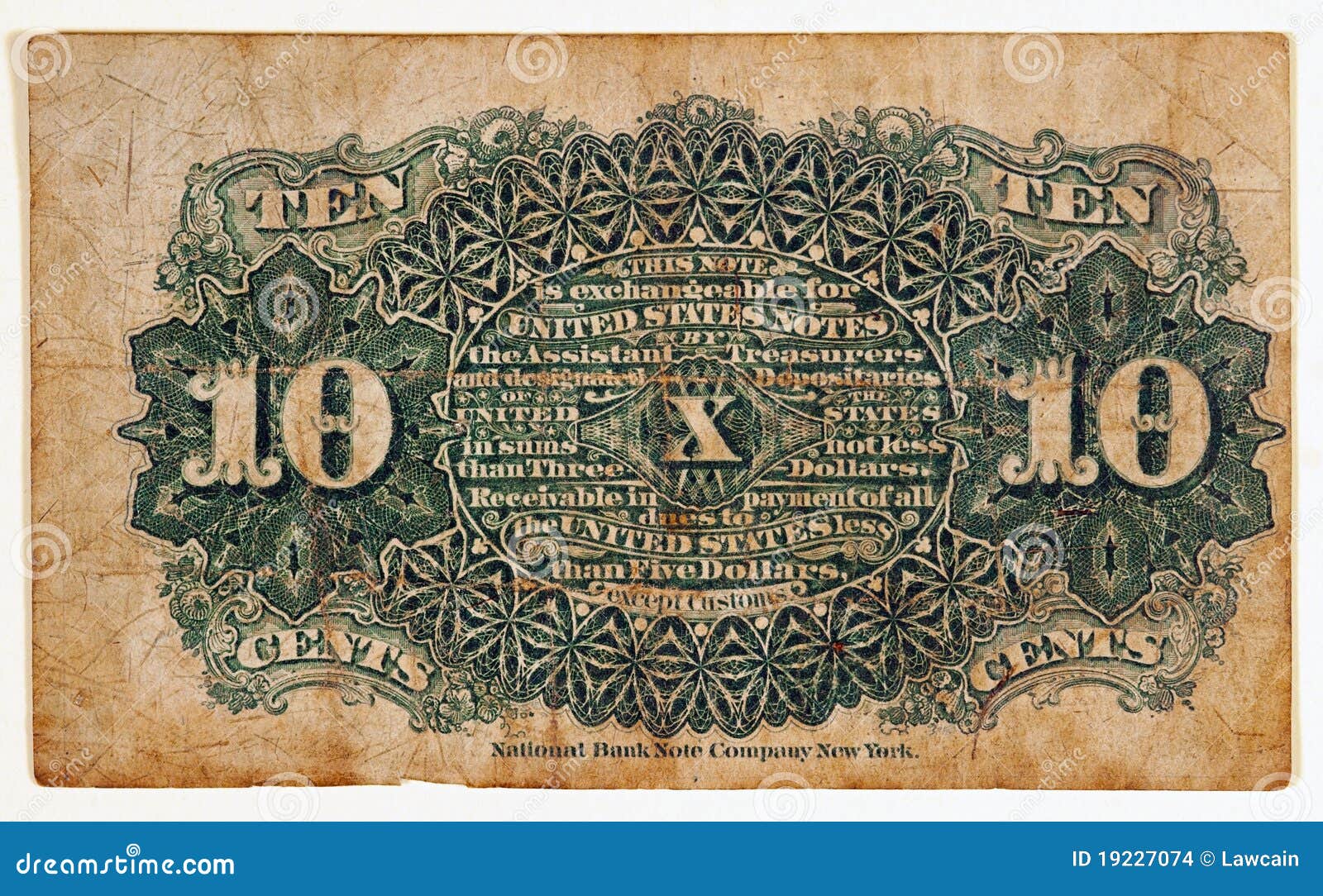 Noted back. Купюры в Италии в 1862 году.