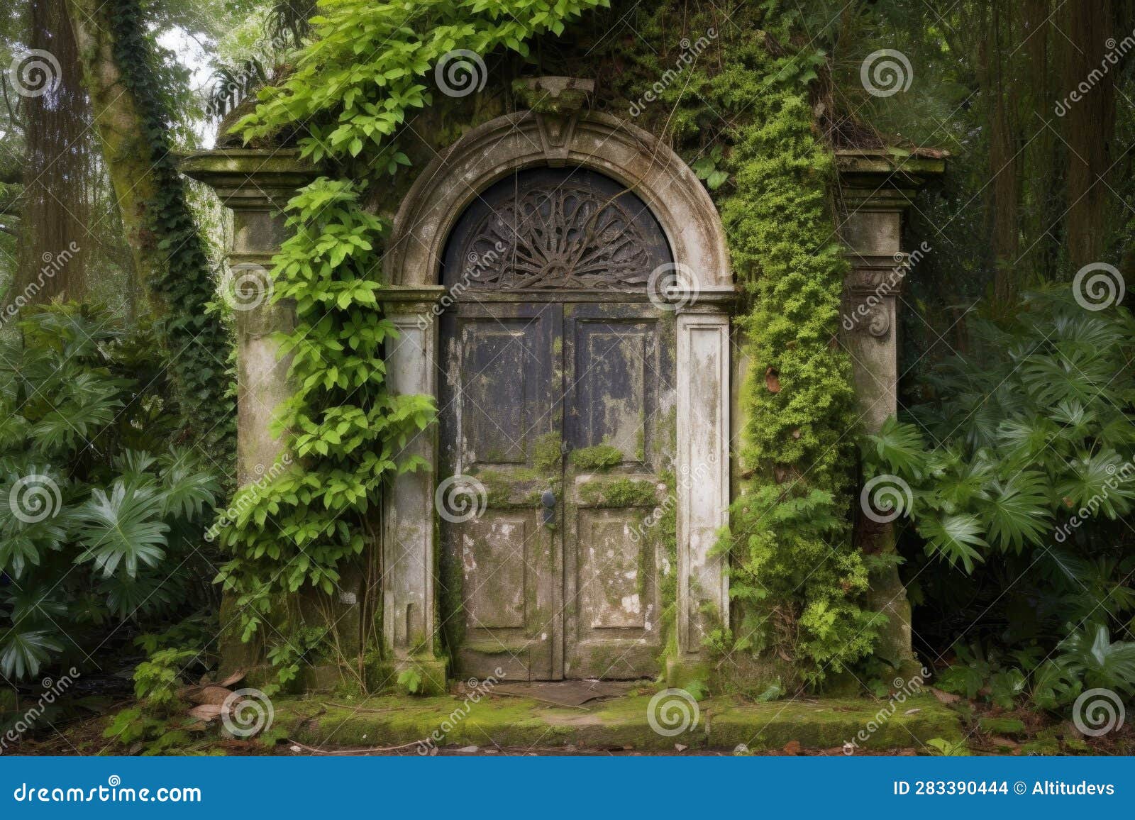 Ambush Ancient Doors There Covered Tree Stock Photo 632494289