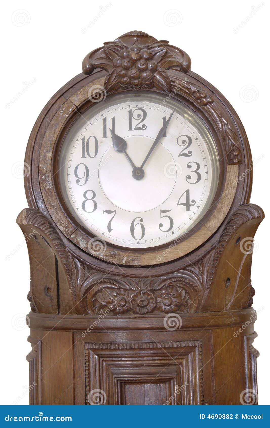 Antique German Clock On White Background Stock Photo Image of german, dresden 4690882