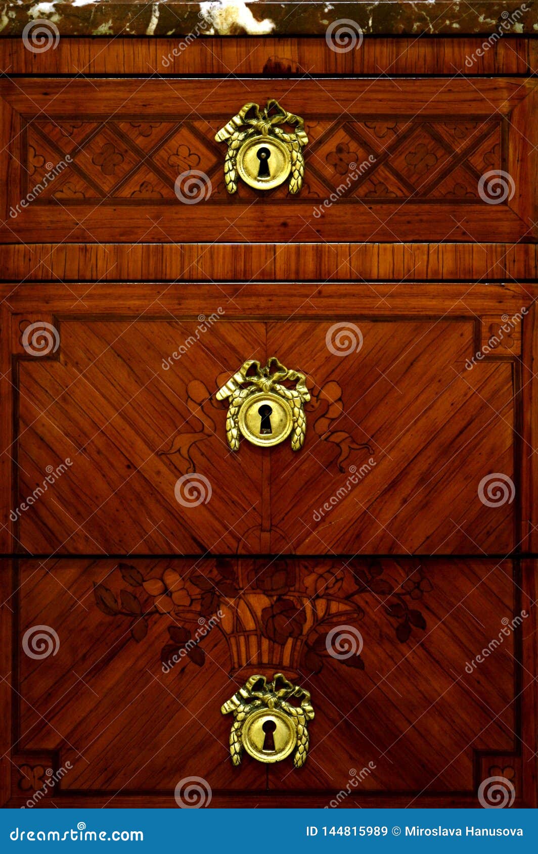 Antique Baroque Furniture Lock Inlay Detail Stock Image Image Of
