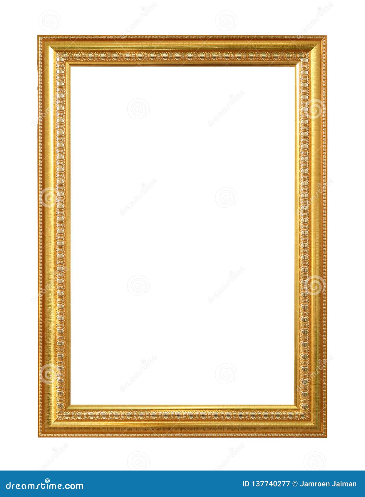 The Antique Gold Frame on the White Background Stock Image - Image of  decorate, antique: 137740277