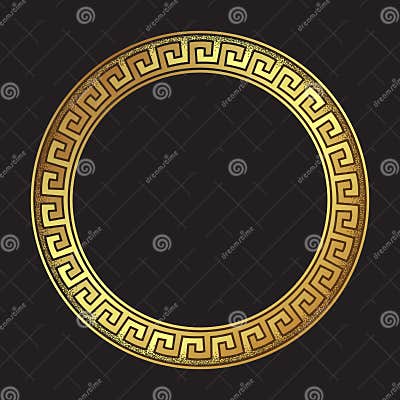 Antique Greek Style Gold Meander Ornanent Hand Drawn Line Art and Dot ...