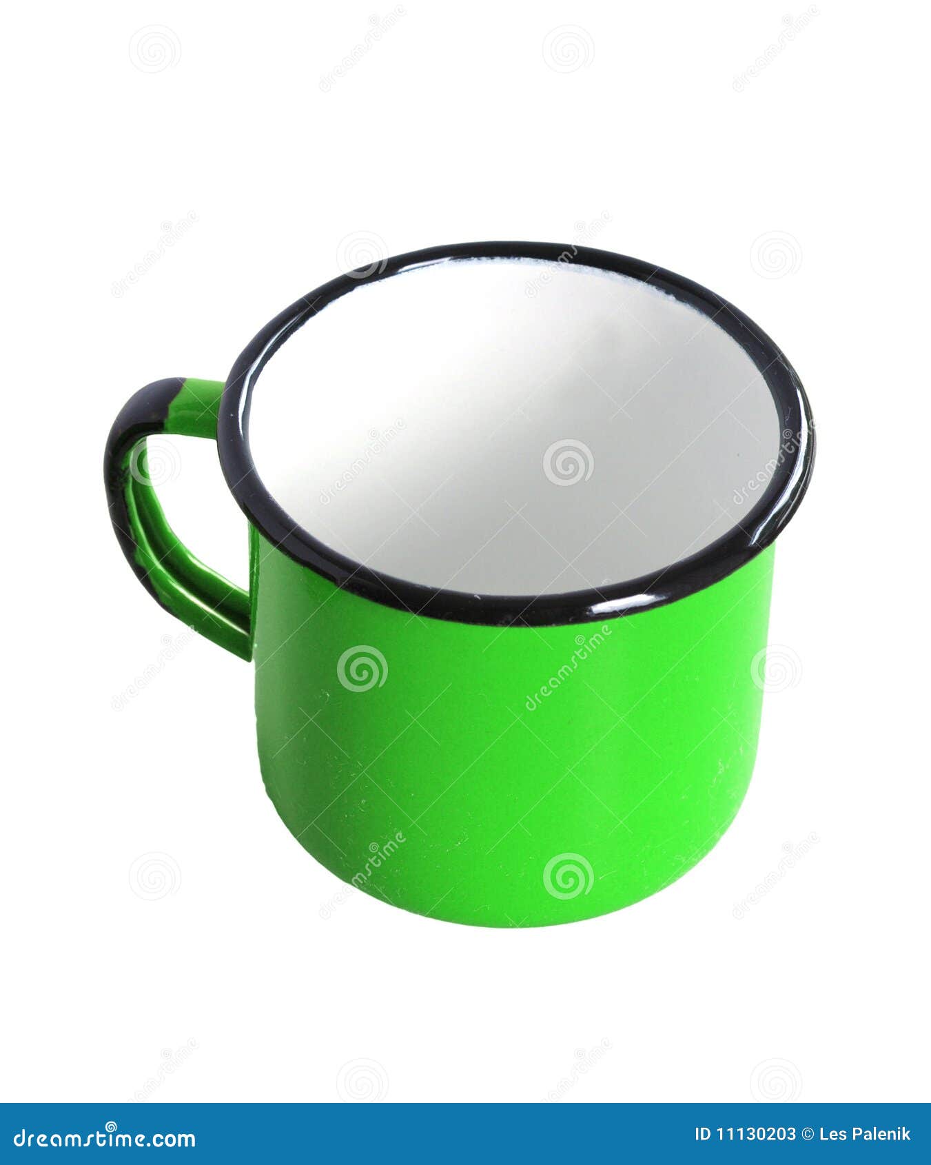 Antique green metal cup stock image. Image of green, handle 11130203