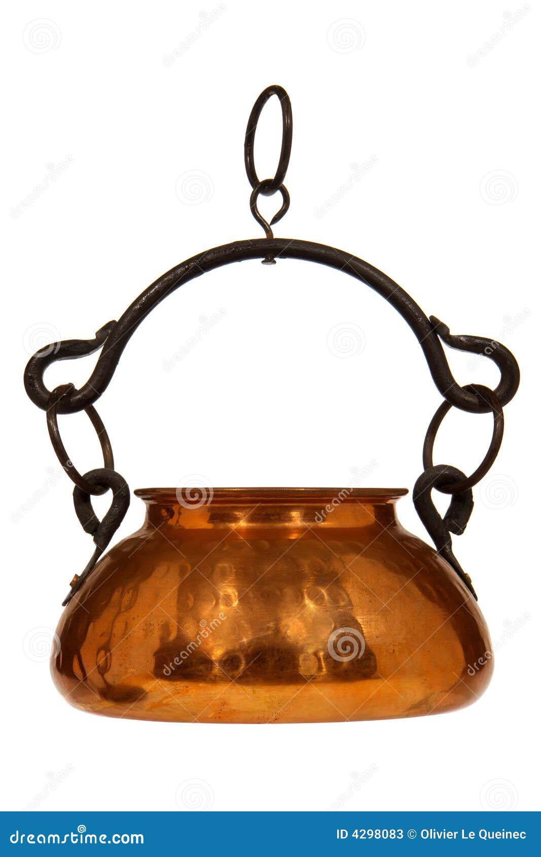 Antique Hanging Copper Kettle Handle Isolated Stock Photos Free