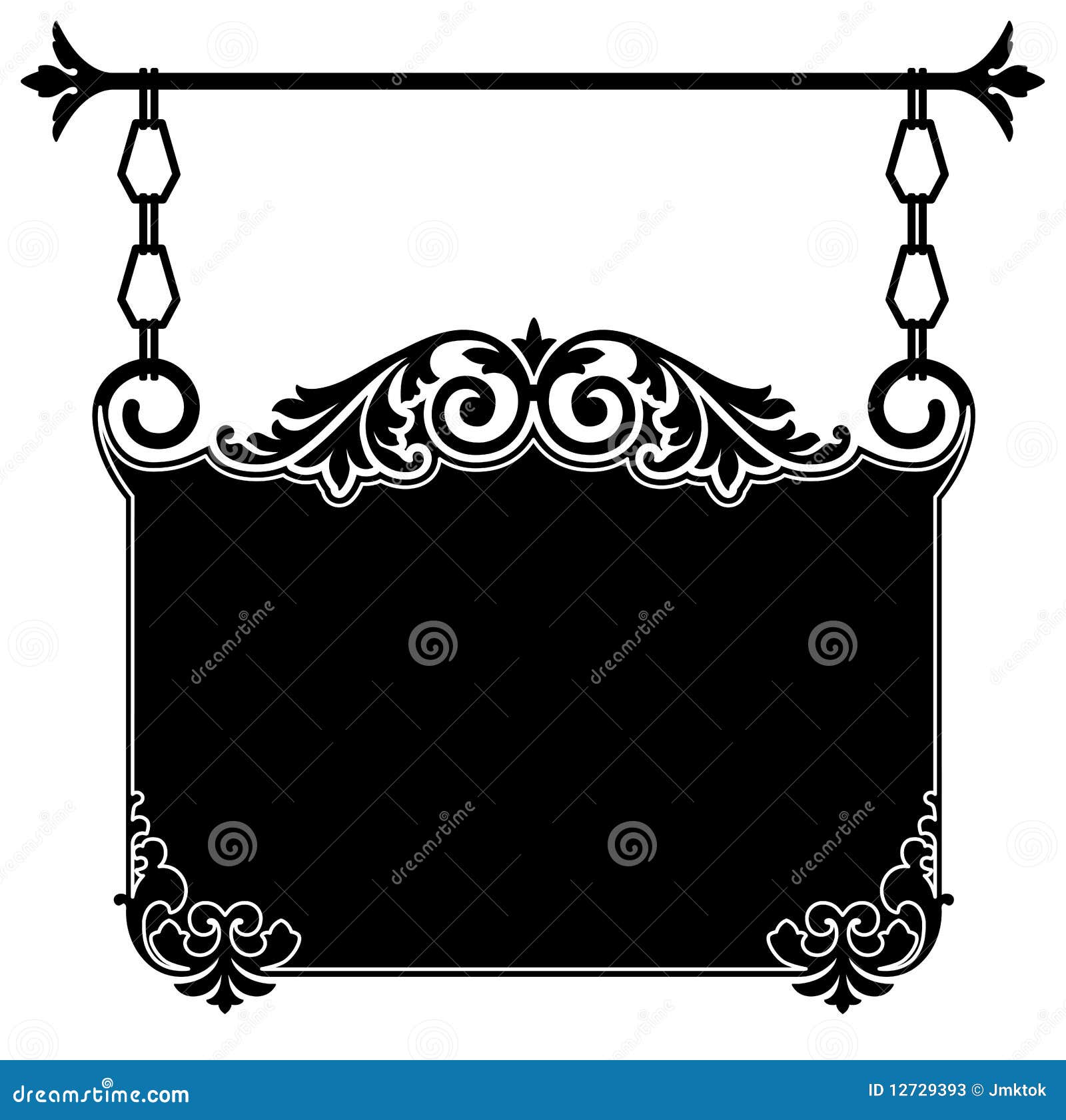 Antique Hanging Sign stock vector. Illustration of chain 12729393