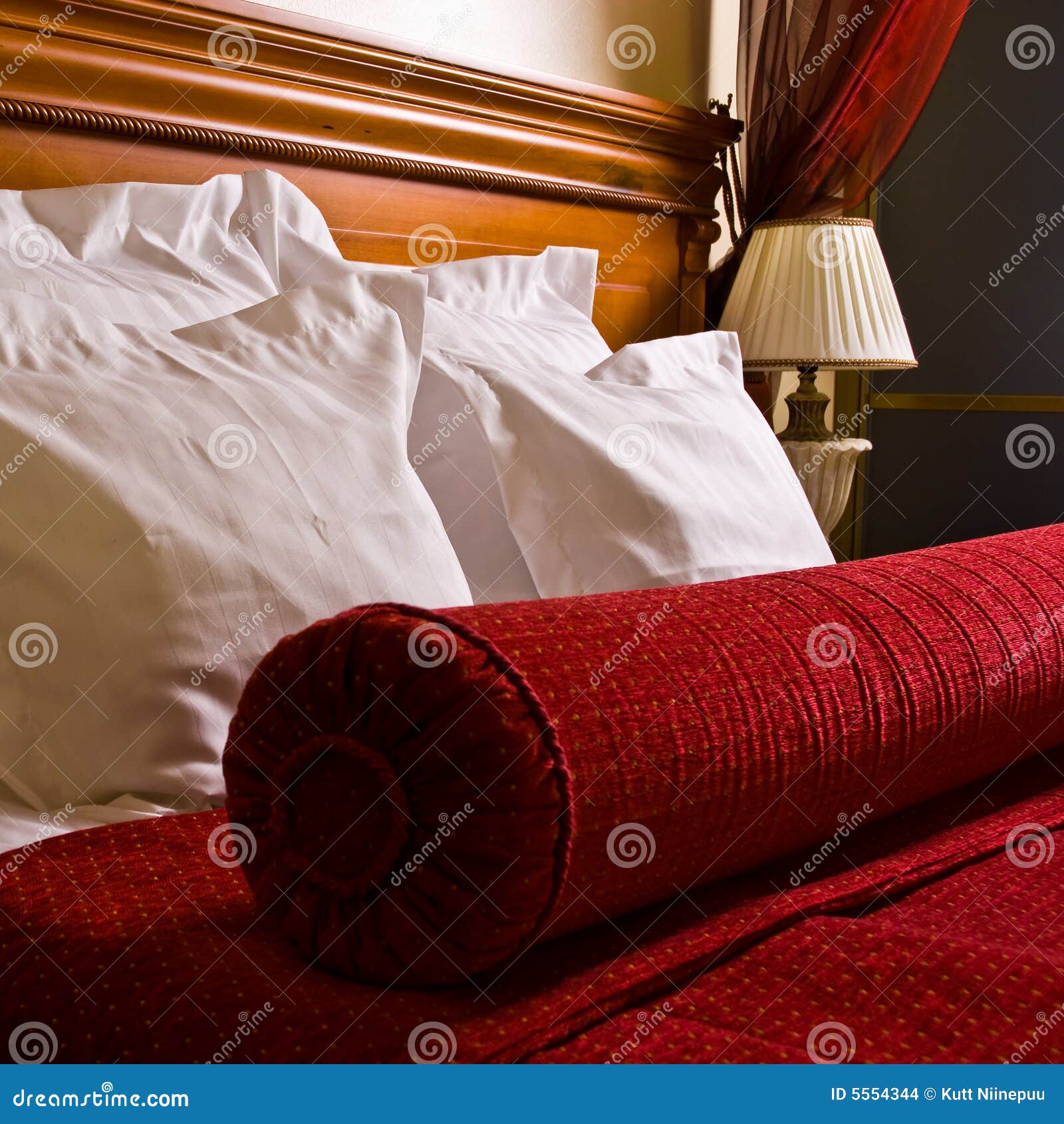 Antique hotel bed stock photo. Image of lamp, stilllife 5554344