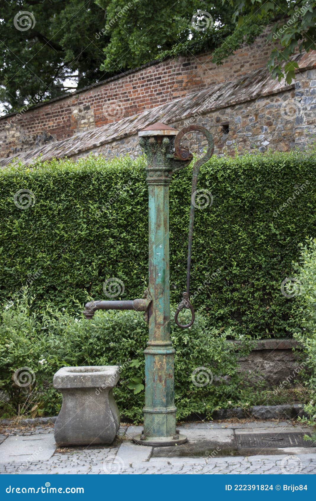 antique iron outdoor waterpump