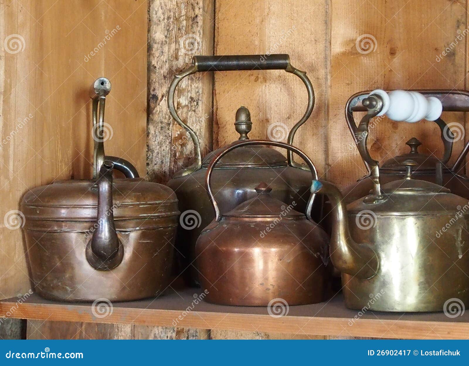 Antique Kettles stock image. Image of brass, handle, boiling 26902417