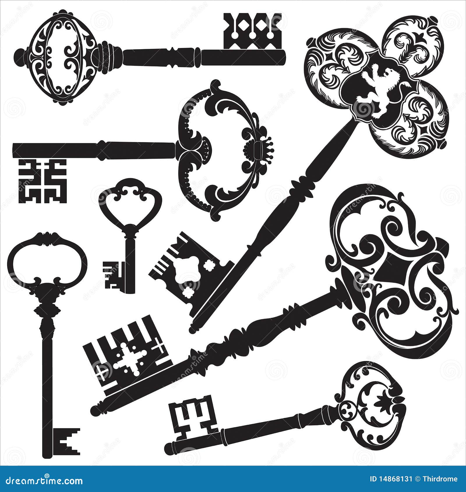 Antique Keys stock vector. Illustration of background - 14868131