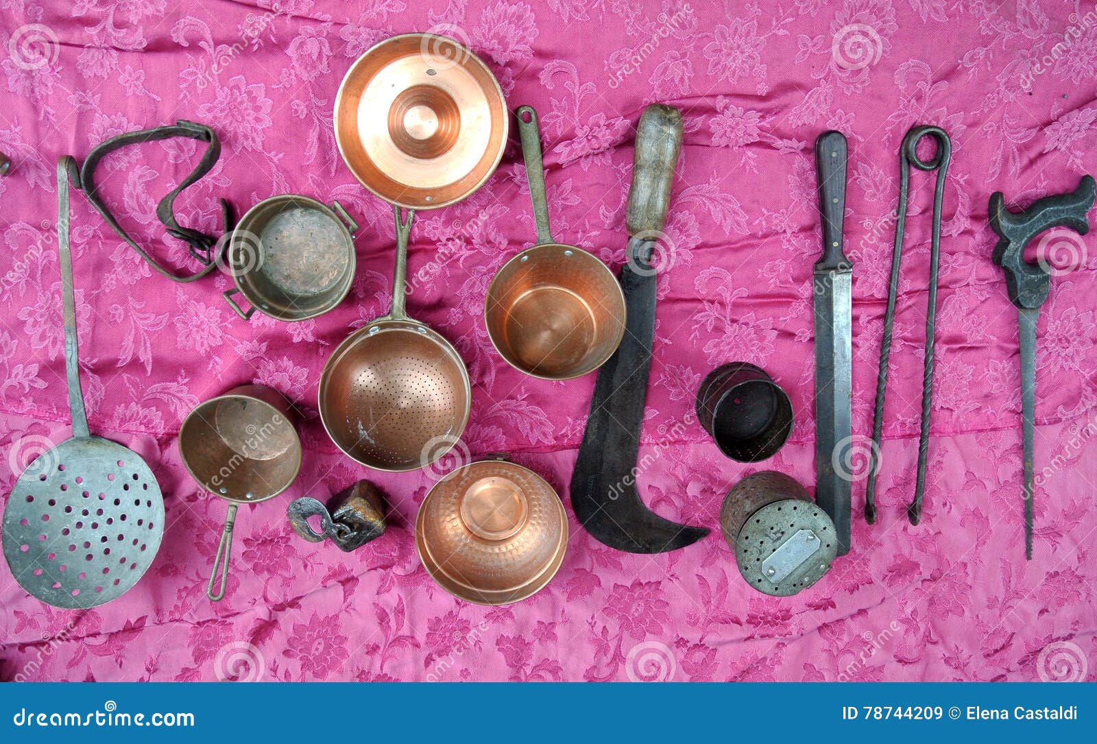 Antique kitchen tools stock image. Image of iron, sale 78744209