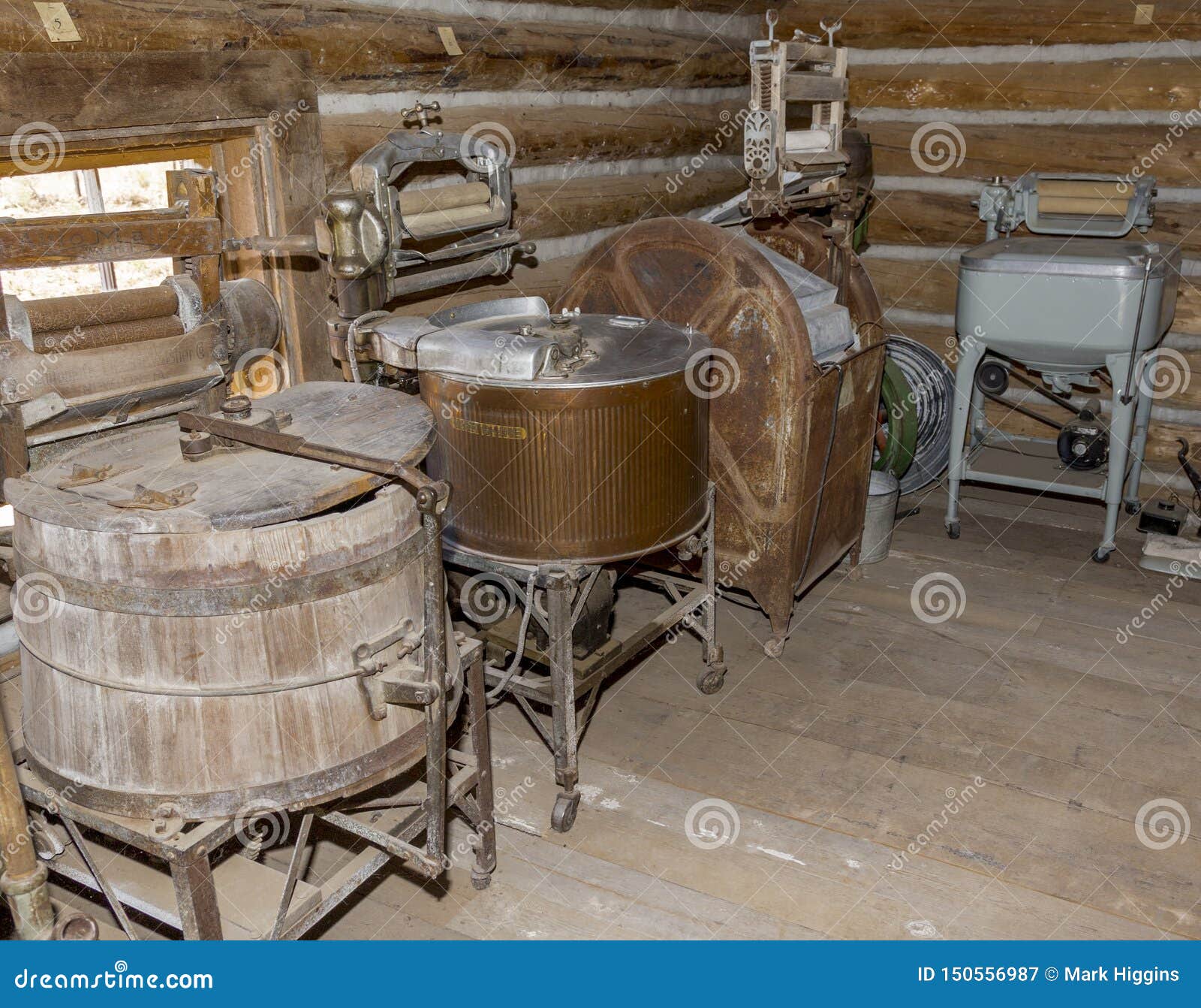 Antique laundry equipment editorial photography. Image of traditional