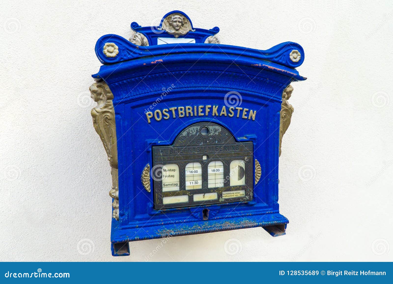 Antique Letter Box stock image. Image of blue, postage 128535689