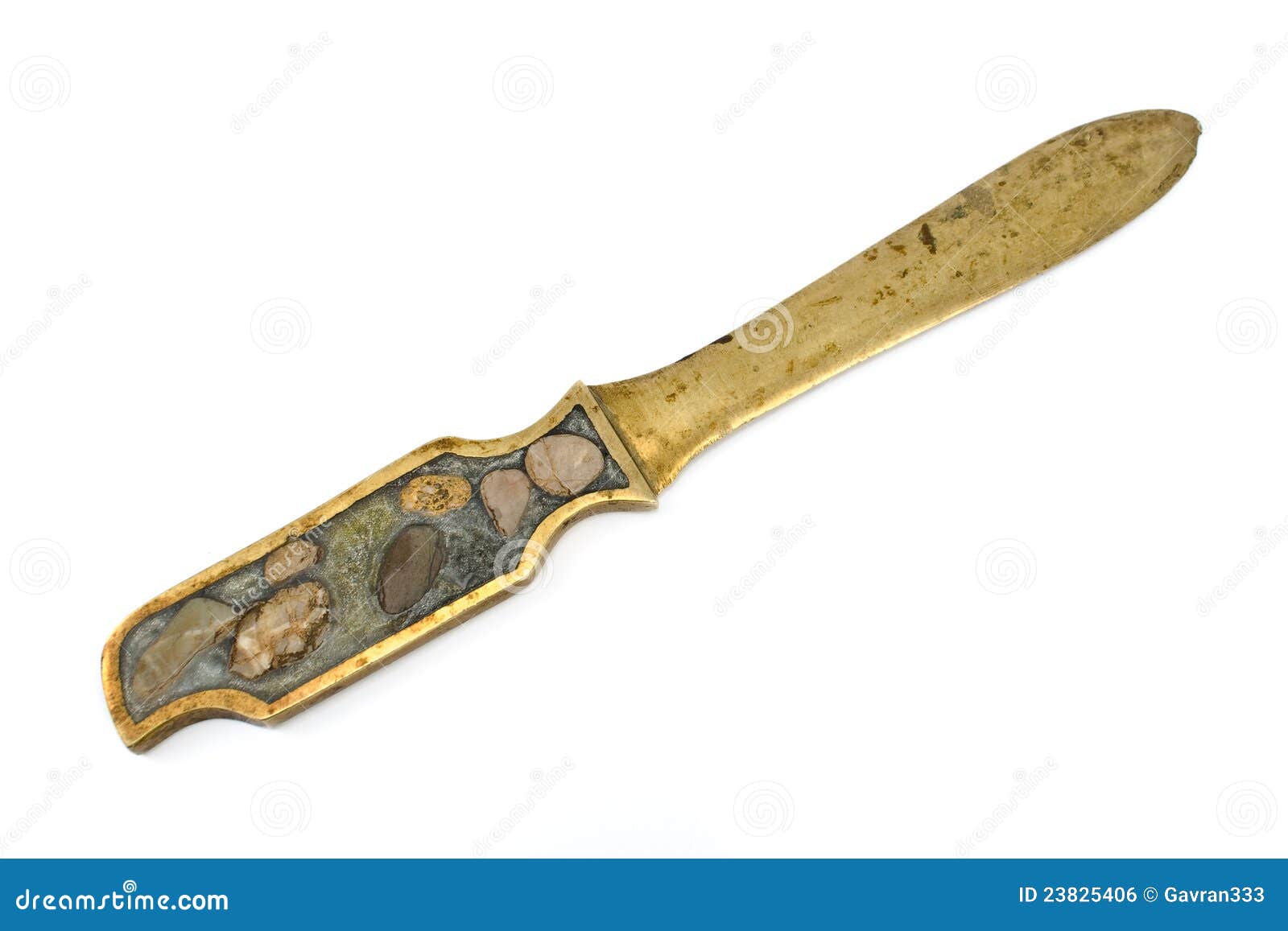 Antique Letter Opener Brass Knife Stock Photo Image of archive