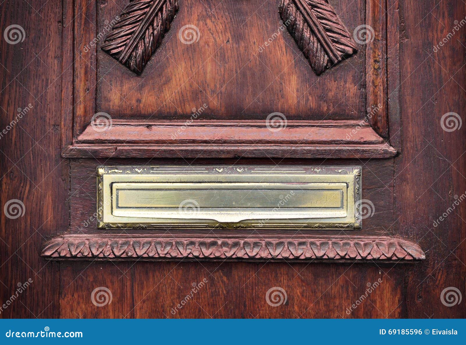 Antique Letter Slot in an Old Door. Stock Photo - Image of mailbox