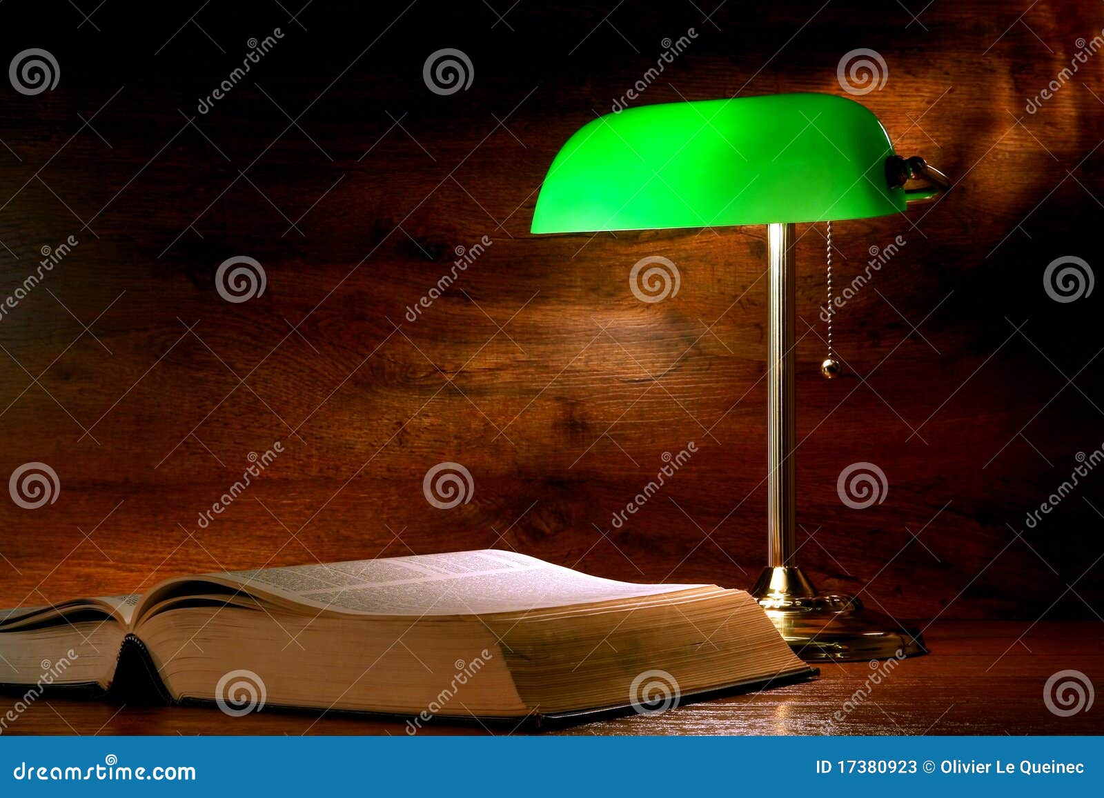 Antique Library Study Book And Old Banker Lamp Stock Image Image