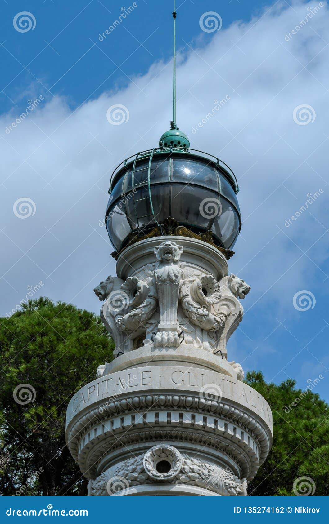 antique lighthouse in rome, italy stock photo - image of