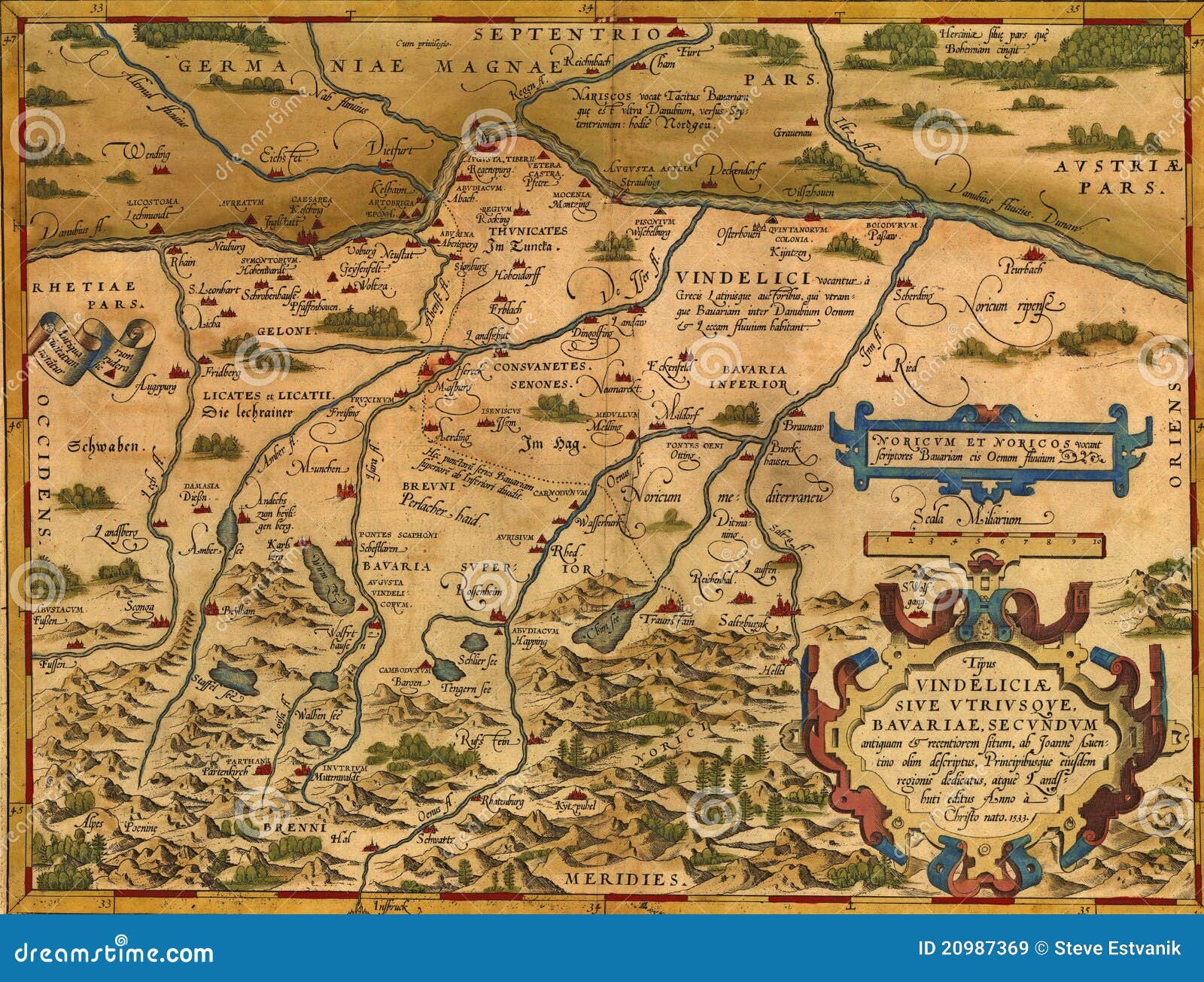 antique map of bavaria