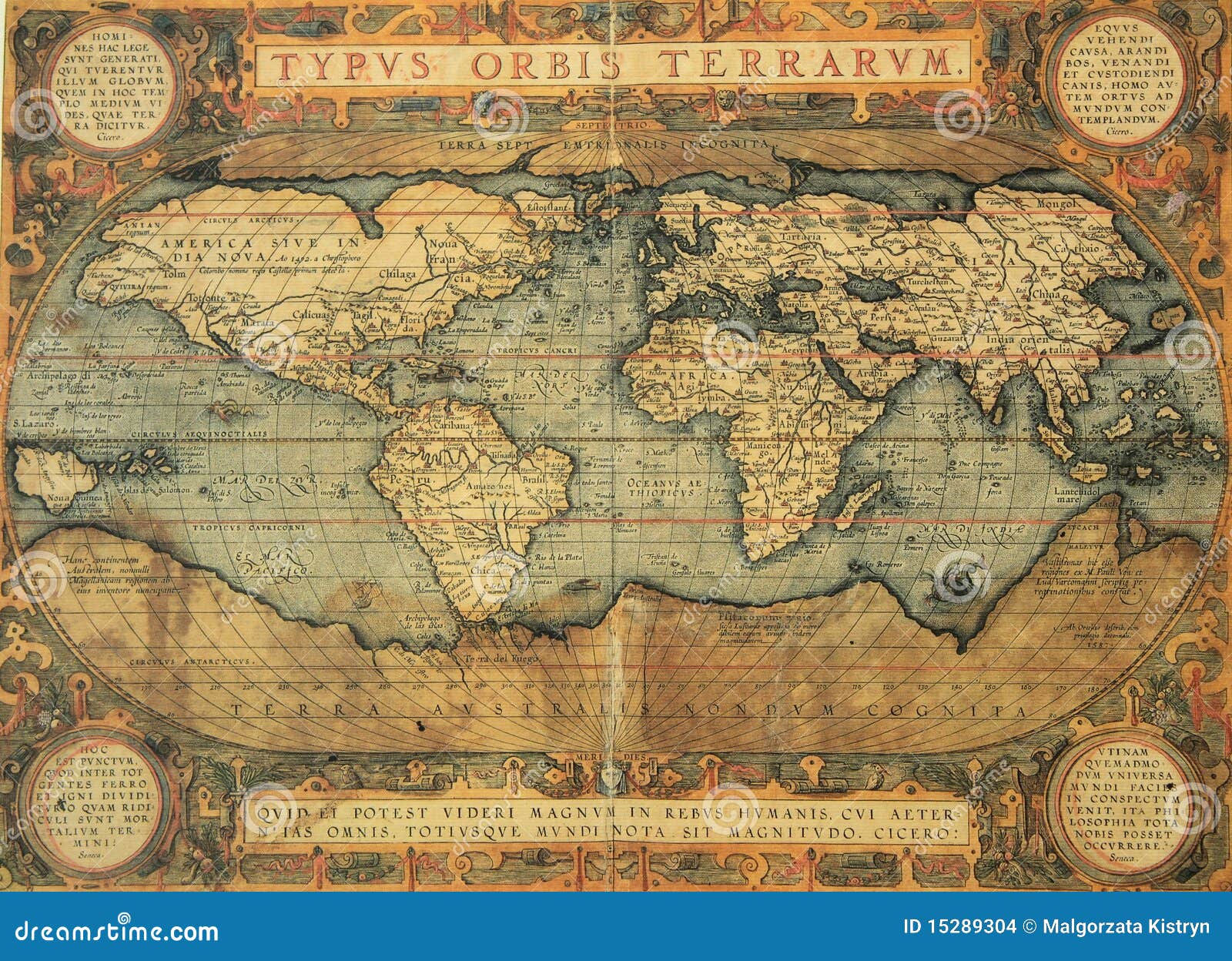 antique map of world