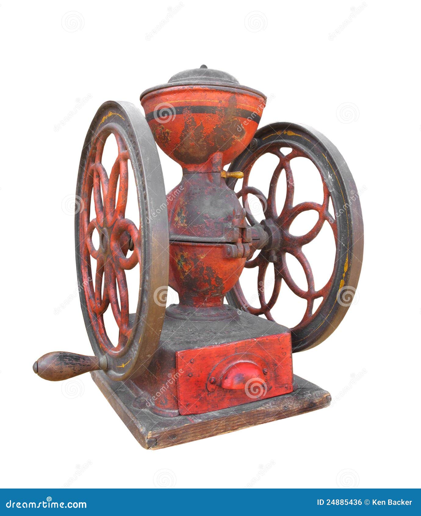 Antique Metal Coffee Grinder Isolated. Stock Photo Image of machine