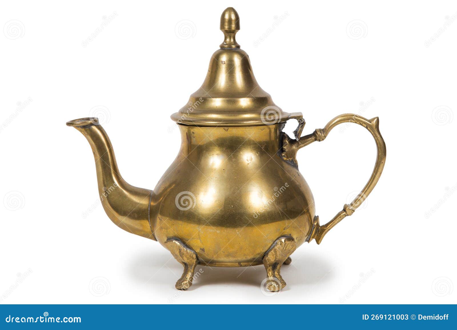Antique metal pitcher stock image. Image of closeup 269121003